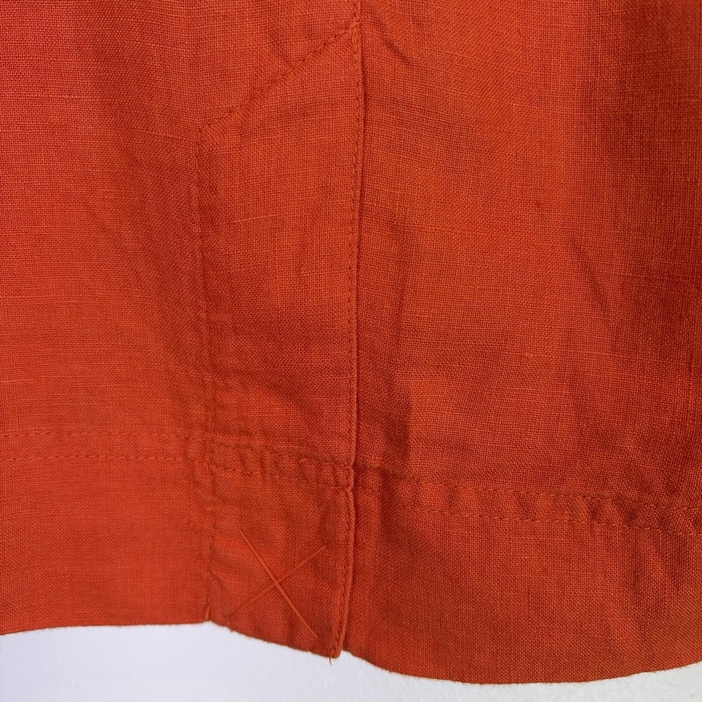 Talbots Rust Orange Drawstring Linen-Blend Skirt - Picture 4 of 12